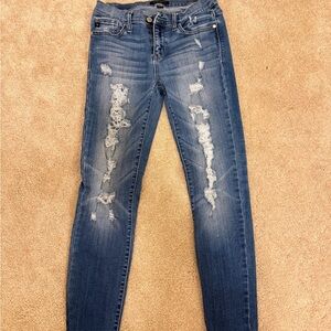 Judy Blue Ripped Skinny Jeans in Blue